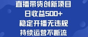 淘宝无人直播带货创新项目,日收益500,轻松实现被动收入-沧海聊项目
