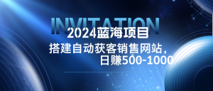2024蓝海项目，搭建销售网站，自动获客，日赚500-1000-沧海聊项目
