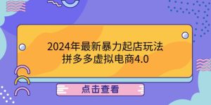 2024年最新暴力起店玩法,拼多多虚拟电商4.0,24小时实现成交,单人可以..-沧海聊项目