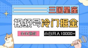 2024视频号三国冷门赛道掘金，条条视频爆款，操作简单轻松上手，新手小白也能月入1w-沧海聊项目