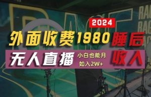 外面收费1980的支付宝无人直播技术+素材，认真看半小时就能开始做，真正睡后收入【揭秘】-沧海聊项目