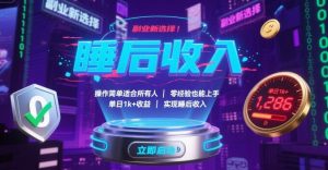 副业新选择！操作简单适合所有人，零经验也能上手，单日1k+收益，实现睡后收入【揭秘】-沧海聊项目