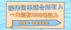 操作简单适合所有人全自动挂机项目，一天能有1000元收入，低成本，可矩…-沧海聊项目