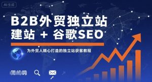 B2B外贸独立站建站+谷歌SEO，为外贸人精心打造的独立站获客教程-沧海聊项目