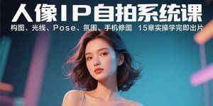 人像IP自拍系统课：构图、光线、Pose、氛围、手机修图 15章实操学完即出片-沧海聊项目