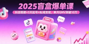 2025盲盒爆单课,抖店搭建+5天起号+私域变现,单月GMV突破10万-沧海聊项目
