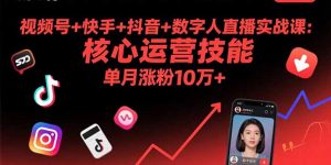 视频号+快手+抖音+数字人直播实战课(9月-沧海聊项目