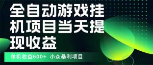 最新全自动下载游戏 操作简单，单机当天收益600+，收益无上限，可矩阵…-沧海聊项目