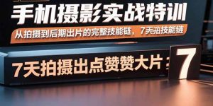手机摄影实战特训,从拍摄到后期出片的完整技能链,7天拍出点赞大片-沧海聊项目