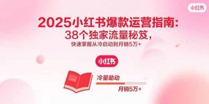 2025小红书爆款运营指南:38个独家流量秘笈,快速掌握从冷启动到月销5万+-沧海聊项目