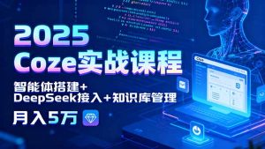 2025 Coze实战课程,智能体搭建+DeepSeek接入+知识库管理,月入5万-沧海聊项目
