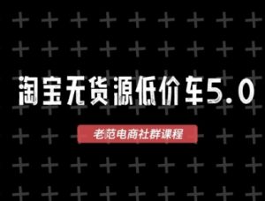 淘宝无货源价车5.0，2025最新VIP淘宝无货源课程，1688代发，蓝海选品，零成本创业首选(更新)-沧海聊项目