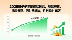2025拼多多年度爆款运营,基础搭建、流量分配、强付费玩法,月利润5-15万-沧海聊项目