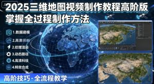 2025三维地图视频制作教程高阶版,掌握全过程制作方法-沧海聊项目