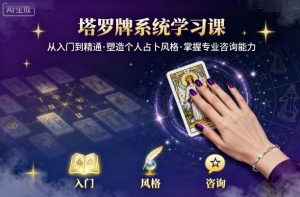 塔罗牌系统学习课,助你从入门到精通,塑造个人占卜风格,掌握专业咨询能力-沧海聊项目