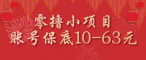 零撸小项目，一个账号保底10-63元，适合新手小白操作，能多账号领低保-沧海聊项目