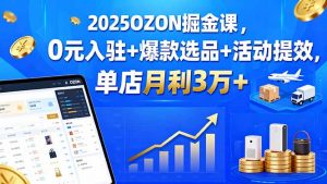 2025OZON掘金课,0元入驻+爆款选品+活动提效,单店月利3万+-沧海聊项目