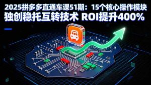 2025拼多多直通车课51期:15个核心操作模块 独创稳托互转技术 ROI提升400%-沧海聊项目
