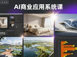 AI商业应用系统课,室内-软装-建筑-景观,智能设计+效果图+动画画实战-沧海聊项目