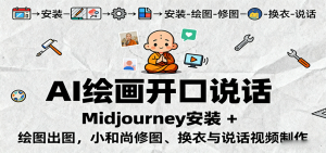 AI绘画开口说话，Midjourney安装 + 绘图出图，小和尚修图、换衣与说话视频制作-沧海聊项目