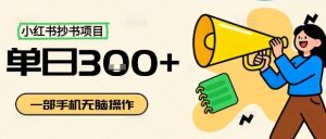 小红书抄书项目，无脑操作，一天3张-沧海聊项目