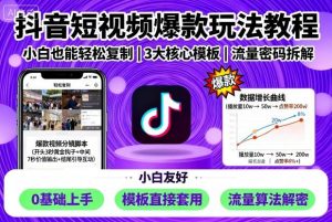 抖音短视频爆款玩法教程，小白也能轻松复制-沧海聊项目