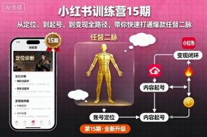 小红书训练营15期,从定位、到起号、到变现全路径,带你快速打通爆款任督二脉-沧海聊项目