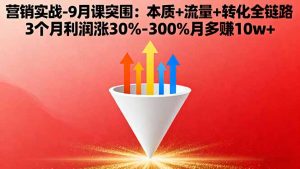 营销实战-9月突围课:本质+流量+转化全链路 3个月利润涨30%-300%月多赚10w+-沧海聊项目