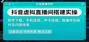 抖音虚拟直播间搭建实操、软件下载,手机连接,声卡连接,直播伴侣操作及问题排查-沧海聊项目