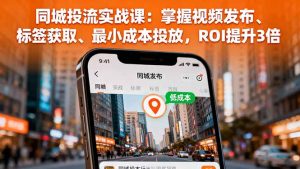 同城投流实战课：掌握视频发布、标签获取、最小成本投放，ROI提升3倍-沧海聊项目