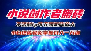 小说创作者搬砖玩法，不限制IP简单无脑 可矩阵无限放大小白也能实现轻…-沧海聊项目