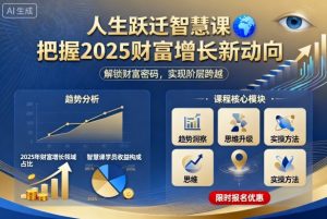 人生跃迁智慧课，把据2025财富增长新动向-沧海聊项目
