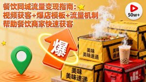 餐饮同城流量变现指南：视频获客+爆店模板+流量机制 帮助餐饮商家快速获客-沧海聊项目