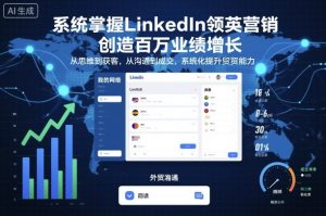 系统掌握LinkedIn领英营销，创造百万业绩增长，从思维到获客，从沟通到成交，系统化提升外贸能力-沧海聊项目