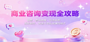 商业咨询变现全攻略:销售、营销思维,引流锁客,海报制作,快速打造私域赚钱模式-沧海聊项目