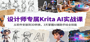 设计师专属Krita AI实战课：从软件安装到3D转换，3天掌握AI辅助手绘全技能-沧海聊项目