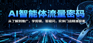 AI智能体流量密码：从了解到推广，学剪辑，答疑问，实体门店精准获客-沧海聊项目