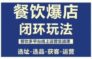 餐饮爆店闭环玩法，餐饮多平台线上运营实战课，选址-选品-获客-运营-沧海聊项目
