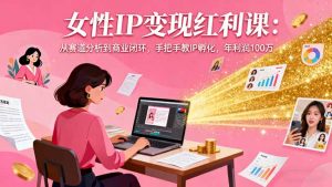 女性IP变现红利课:从赛道分析到商业闭环,手把手教IP孵化,年利润100万-沧海聊项目