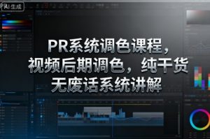PR系统调色课程,视频后期调色,纯干货无废话系统讲解-沧海聊项目