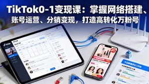 TikTok0-1变现课:掌握网络搭建、账号运营、分销变现,打造高转化万粉号-沧海聊项目