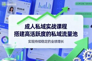 成人私域实战课程，搭建高活跃度的私域流量池，实现持续稳定的业绩增长-沧海聊项目