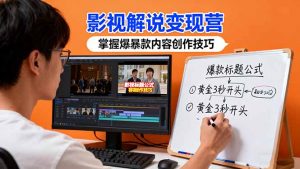 影视解说变现营:通过30+实战案例爆款内容创作技巧,掌握影视解说盈利密码-沧海聊项目