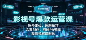 影视号爆款运营课:账号定位,选剧技巧,文案创作,剪映PR剪辑和影视解说避坑-沧海聊项目