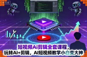 短视频Ai剪辑全套课程,玩转AI+剪辑,AI短视频教学小白变大神-沧海聊项目