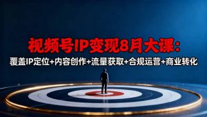 视频号IP变现8月大课，覆盖IP定位+内容创作+流量获取+合规运营+商业转化-沧海聊项目