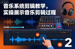 音乐系统剪辑教学,实操展示音乐剪辑过程-沧海聊项目