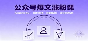 公众号爆文涨粉课:从内容方向设计到爆文写作,数据解读和商业模式布局-沧海聊项目