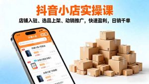 2025抖音小店实操课,店铺入驻、选品上架、动销推广,快速盈利,日销千单-沧海聊项目