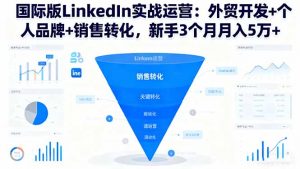 国际版LinkedIn实战运营：外贸开发+个人品牌+销售转化，新手3个月月入5万+-沧海聊项目